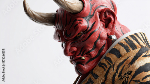 リアルな怖い鬼を横向きで見ている写真