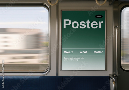 Subway Poster Mockup Design Template PSD