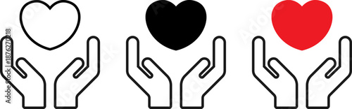 Hands Holding Heart Icons
