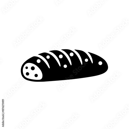 Black and white fish bone isolated on white background, Vector