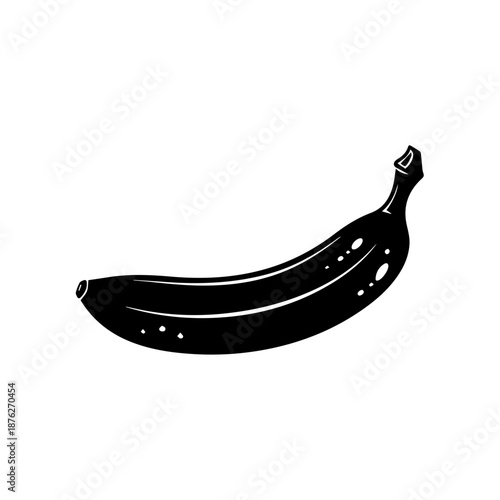 Single ripe banana isolated on white background, Vector