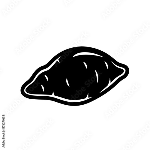 Black and white shell design isolated on white background, Vector