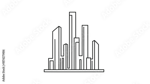 Modern city skyline with sleek skyscrapers