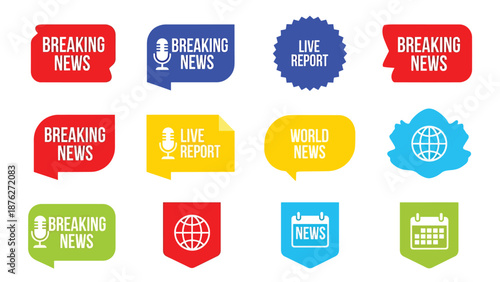 Breaking News Icons Set