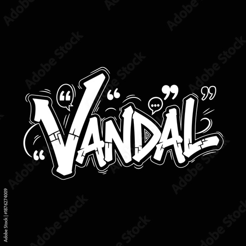 Vandal Graffiti Art Word Typography.