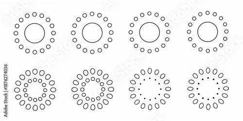 Arrangement of concentric circles with varying densities of smaller circles inside