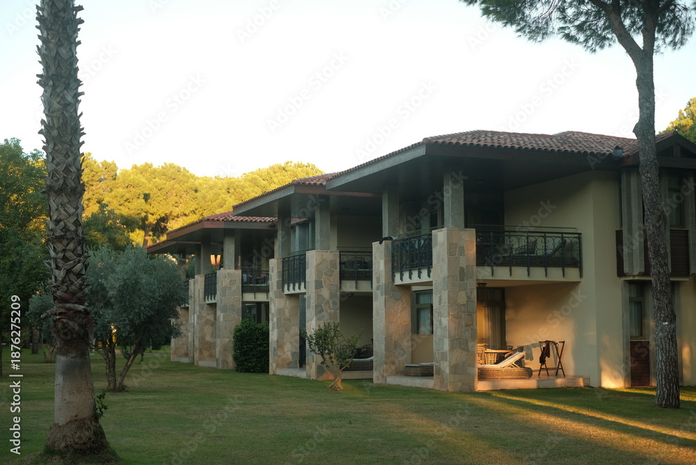 Naklejka premium Building with balconies in a resort