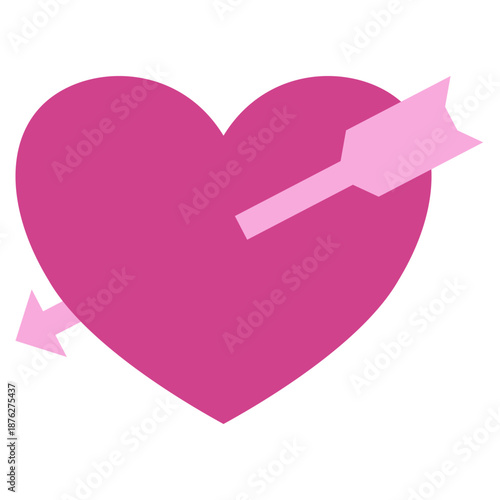 Pink Heart Shape with Arrow Illustration Symbolizing Love.
