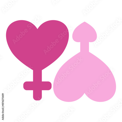 Female and Male Symbols in Pink Shades.