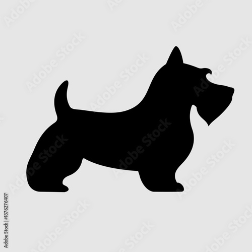 Dog Silhouette Illustration In Side Profile View