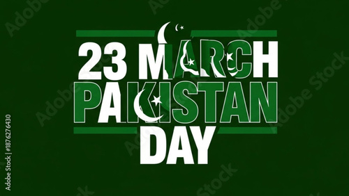 Pakistan Day 23 March Celebration with Green Background