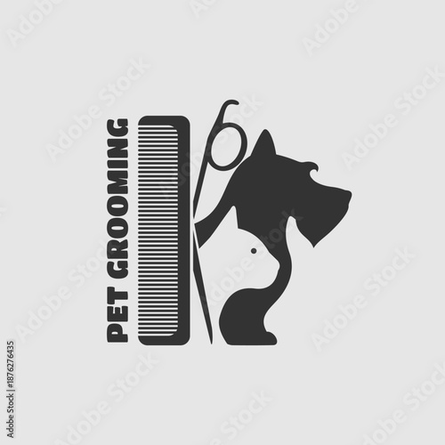 Pet Grooming Icon Design Logo. Vector illustration