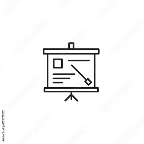 Presentation board with pointer icon, seminar, meeting, planning, strategy, business meeting icon