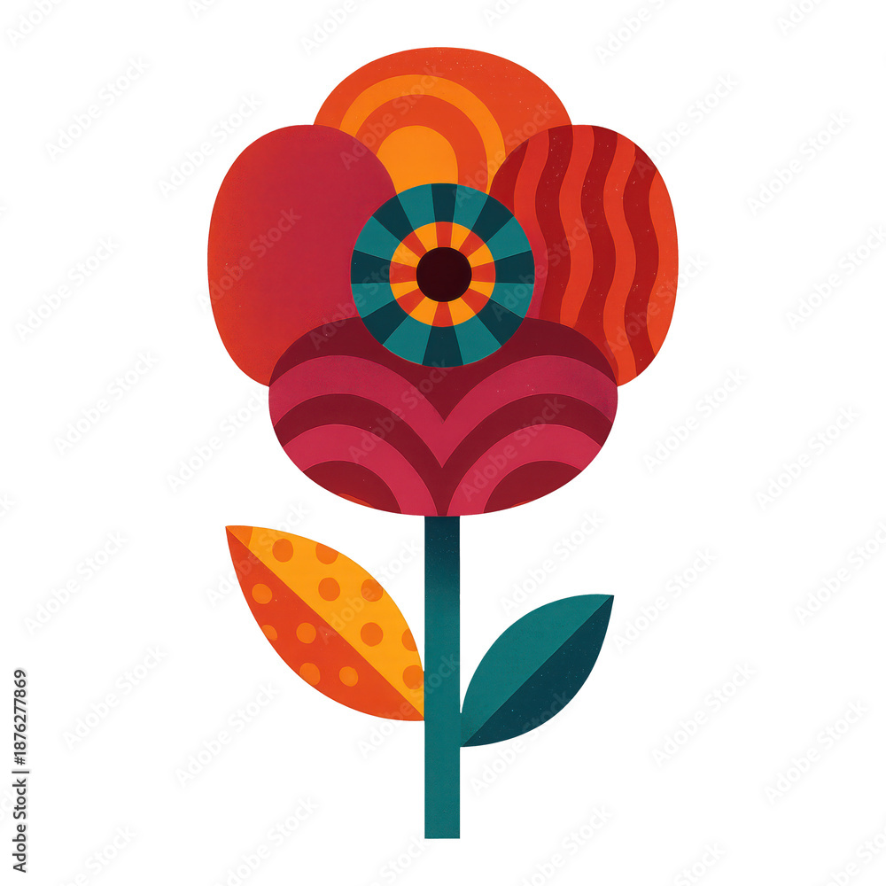 Fototapeta premium PNG Colorful geometric abstract flower