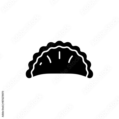 Black and white baker hat isolated on white background, Vector