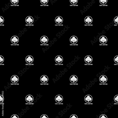 100 percent cotton seamless pattern isolated on black background