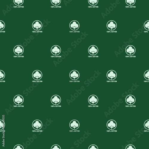 100 percent cotton seamless pattern isolated on color background