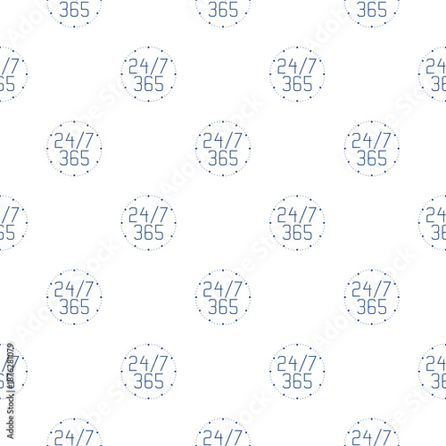 Business Clock seamless pattern isolated on white background