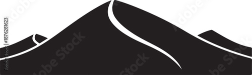 Bilma Erg dune icon in silhouette. vector