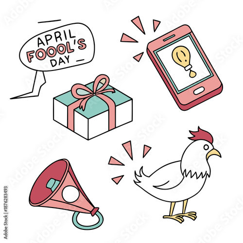 April Fool's Day Groucho Glasses with Mustache and Big Nose Vector Icon for Comedy and Disguise Concepts