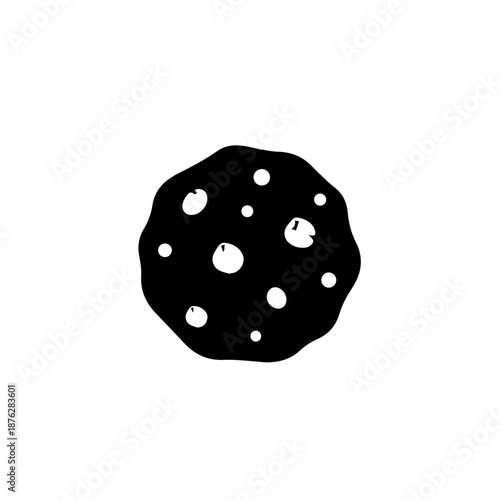 Delicious chocolate chip cookie isolated on white background, Vector