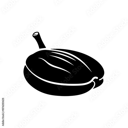 Black round tray with handle isolated on white background, Vector