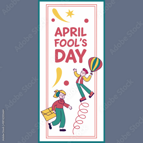 April Fool's Day Vertical Poster Vector Design with Playful Graphics, Bold Typography, and Fun Prank Elements for Event Promotion