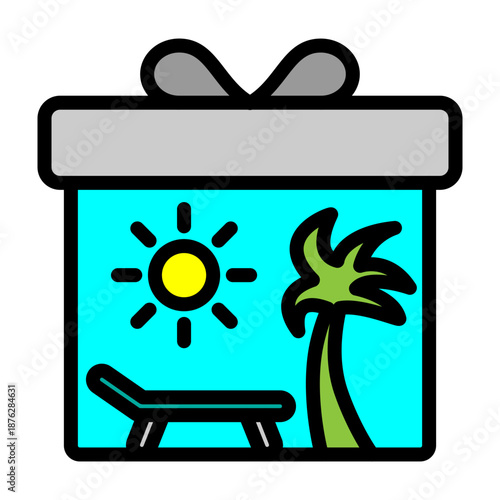 Holiday Gift Vector Filled Icon Design