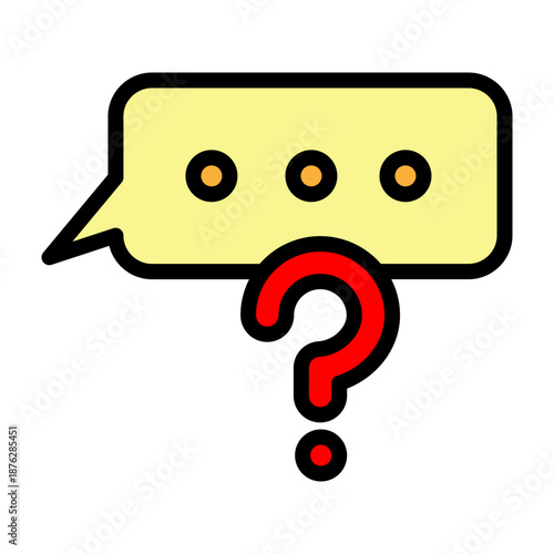 Message Question Vector Filled Icon Design