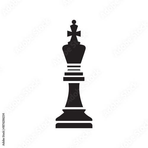 King chess icon. Modern Black color illustration of King chess vector icon for web design
