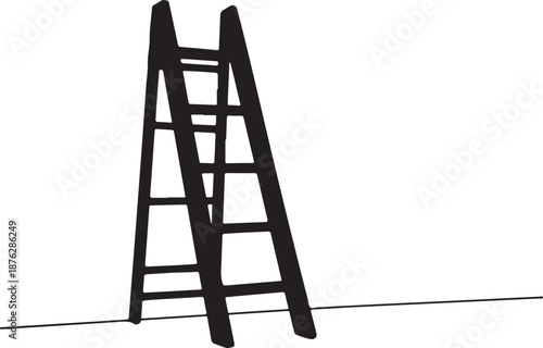 Simple black ladder on white background illustration