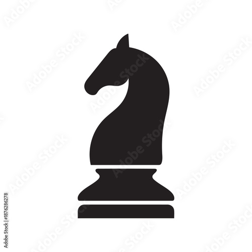 Knight chess icon. Horse chess icon. Modern Black color illustration of knight chess vector icon for web design
