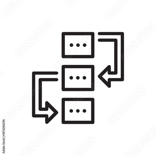 Workflow outline icon. linear style sign for mobile concept and web design. Project Planning simple line vector icon. Symbol, logo illustration. Pixel perfect vector graphics