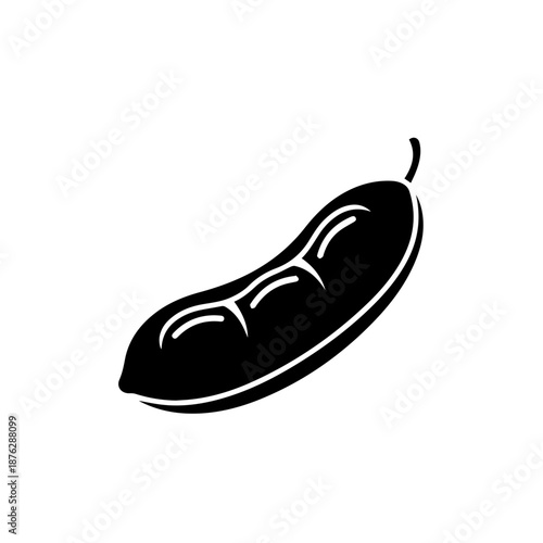 Silhouette of a cucumber isolated on white background, Vector