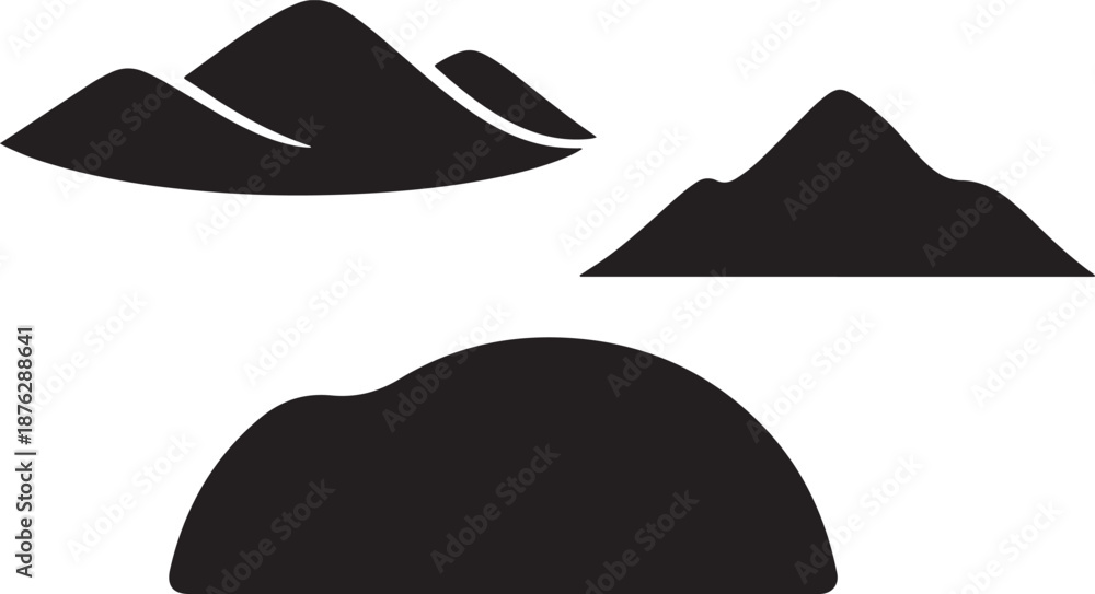 Fototapeta premium Mountain ico image of silhouette.