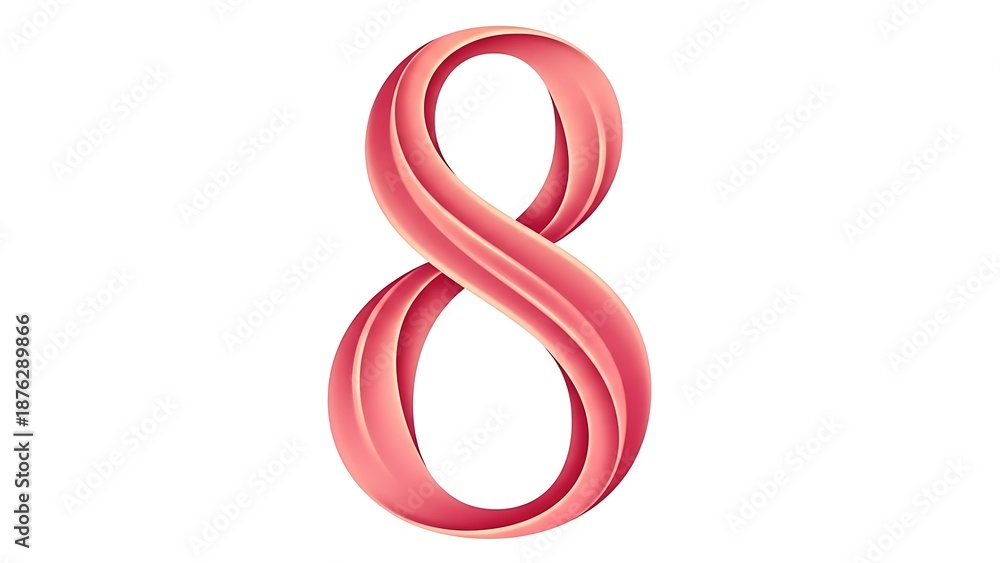 Naklejka premium Infinity symbol in vibrant pink illustration