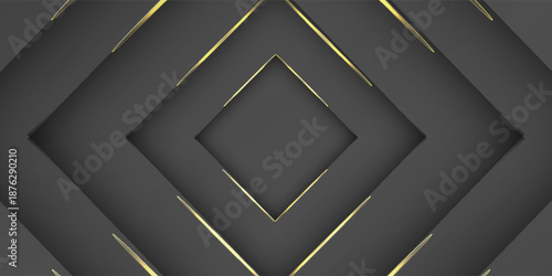 Gold light line shadow dark grey luxury background.eps 10.