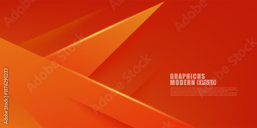 Abstract colorful orange background with overlap triangle shapes shadow texture pattern element concept design. Simple and elegant banner style. Eps10 vector