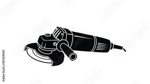 Angle grinder tool for cutting and grinding metal with safety guard and handle