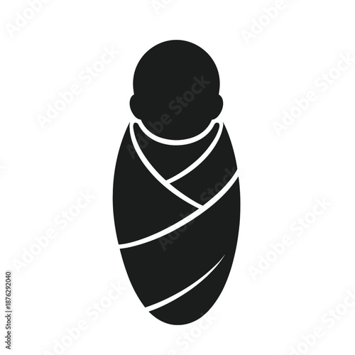 Wrapped swaddled baby silhouette icon