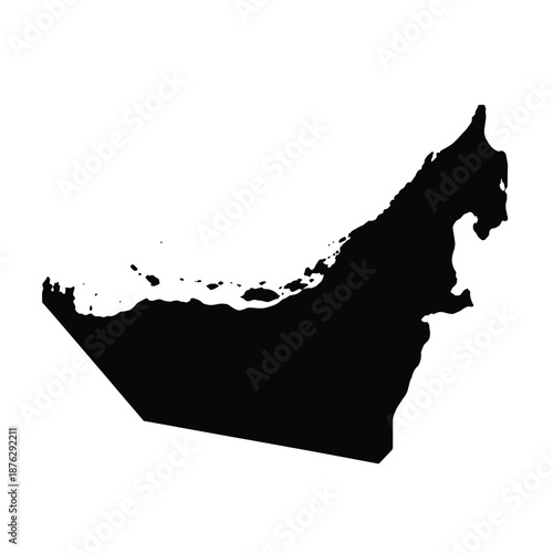 United Arab Emirates Country Map Silhouette