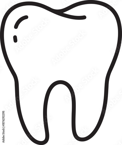 Tooth Line Icon Dental Health Care Medical Symbol
