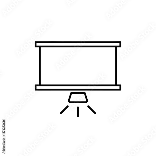 Presentation Screen Projector Icon, Whiteboard Display, Modern Business Meeting Icon