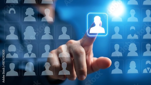 Selecting a person from a grid of profiles