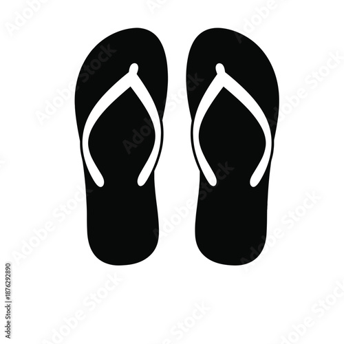 Pair of flip flop sandals flat vector illustration