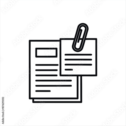 Simple Paper Clip Icon – Document Attachment Symbol in Minimal Style