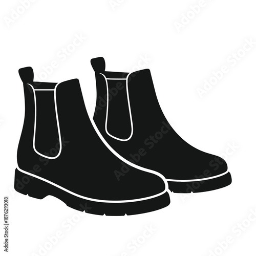Pair of Chelsea boots black silhouette