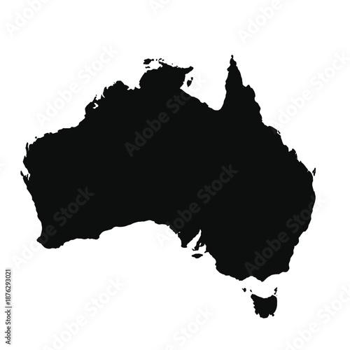 Black silhouette of Australia map