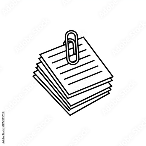 Simple Paper Clip Icon – Document Attachment Symbol in Minimal Style