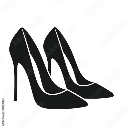 Pair of black high heel shoes silhouette